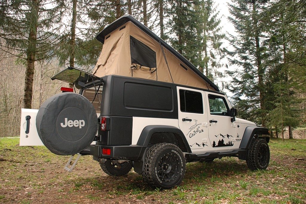 Pickup avec extension en toile ouverture jeep