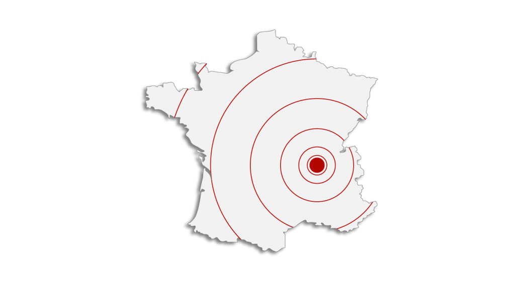 La carte montre la possibilité de l'installation partout en France