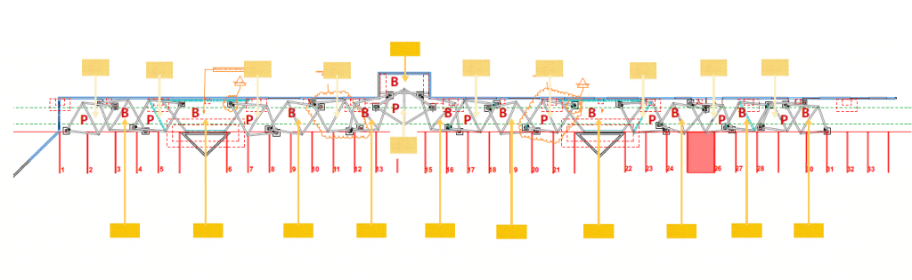 Plan en vue de dessus de l'installation 